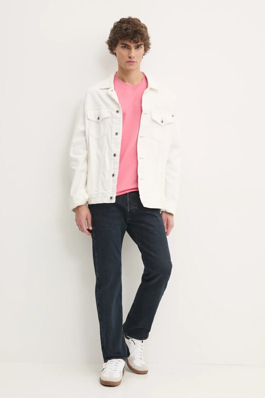 Хлопковая футболка Tommy Jeans DM0DM21140 розовый SS25