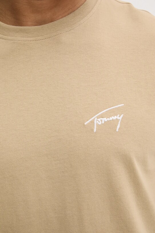 Tommy Jeans tricou din bumbac DM0DM21140 bej