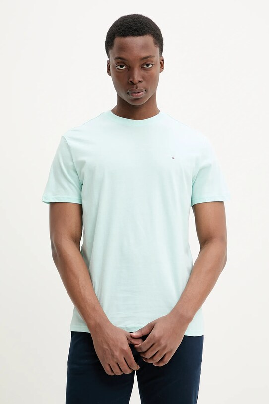 Памучна тениска Tommy Jeans тюркоазен DM0DM21188