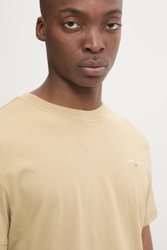 Bavlněné tričko Tommy Jeans béžová DM0DM21188