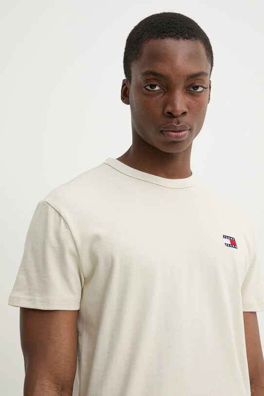 Бавовняна футболка Tommy Jeans бежевий DM0DM20322