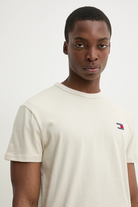 Tommy Jeans tricou din bumbac bej DM0DM20322