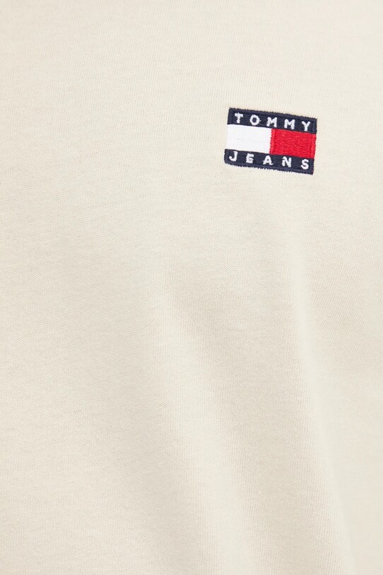 Бавовняна футболка Tommy Jeans DM0DM20322 бежевий