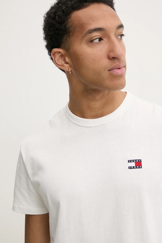 Tommy Jeans tricou din bumbac uni bej DM0DM20322