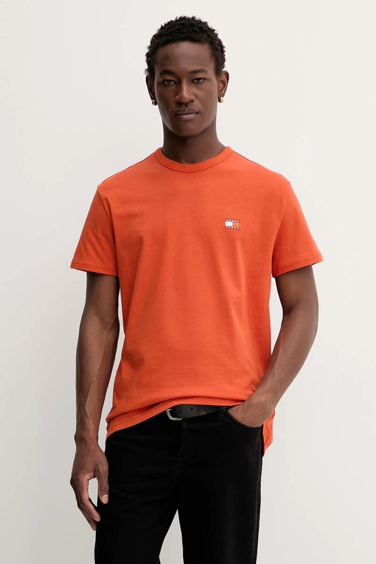 Bavlnené tričko Tommy Jeans oranžová DM0DM20322