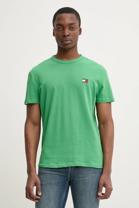 Tommy Jeans t-shirt bawełniany zielony DM0DM20322