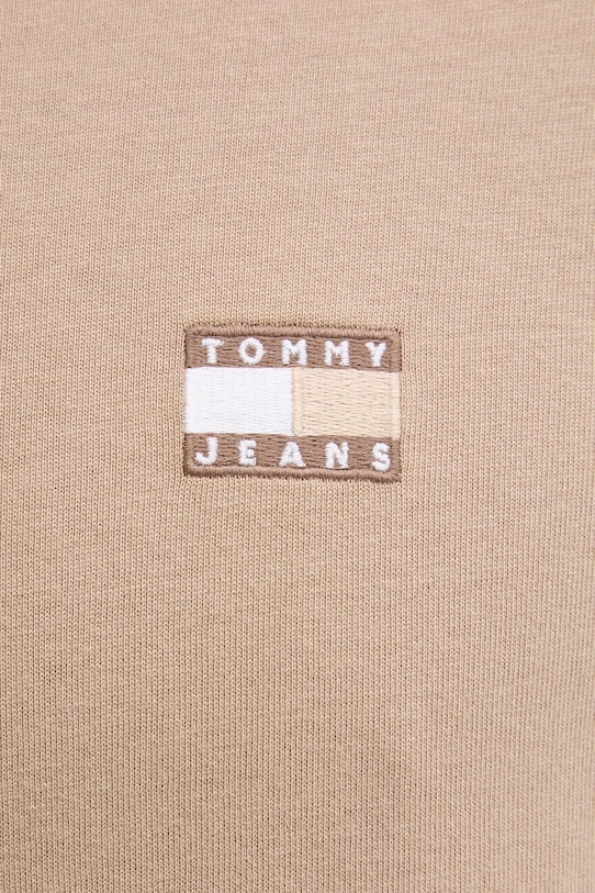 Tommy Jeans t-shirt bawełniany beżowy DM0DM20322