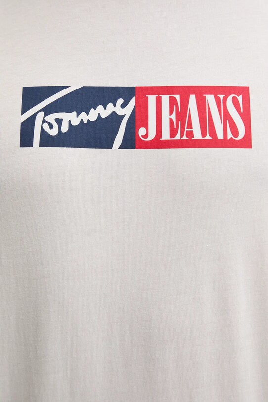 Tommy Jeans t-shirt bawełniany DM0DM20365 beżowy