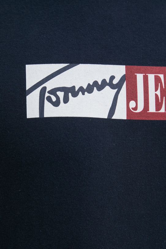 Bavlněné tričko Tommy Jeans DM0DM20365 námořnická modř