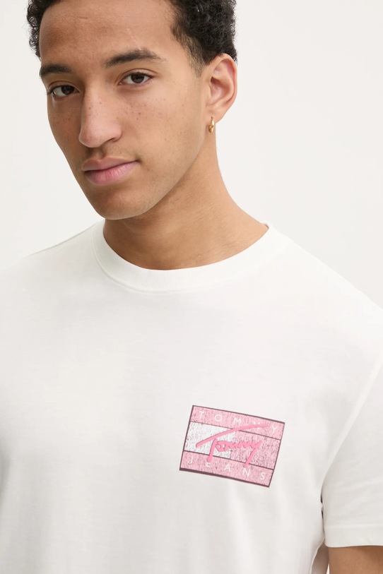 Tommy Jeans tricou din bumbac bej DM0DM21108