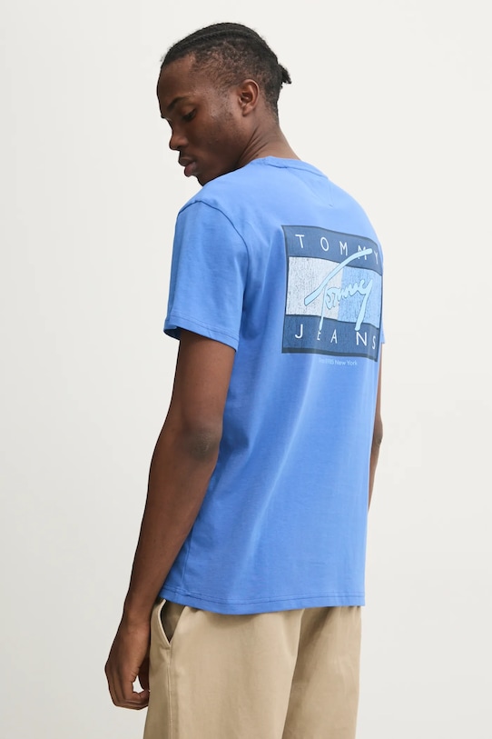 Tommy Jeans tricou din bumbac print violet DM0DM21108