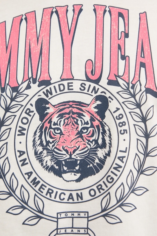 Хлопковая футболка Tommy Jeans DM0DM21191 бежевый