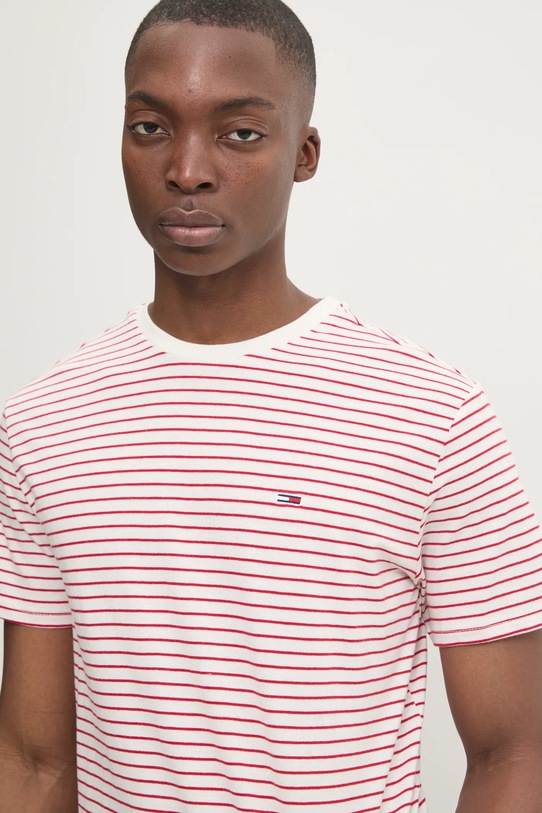 Хлопковая футболка Tommy Jeans бежевый DM0DM20377