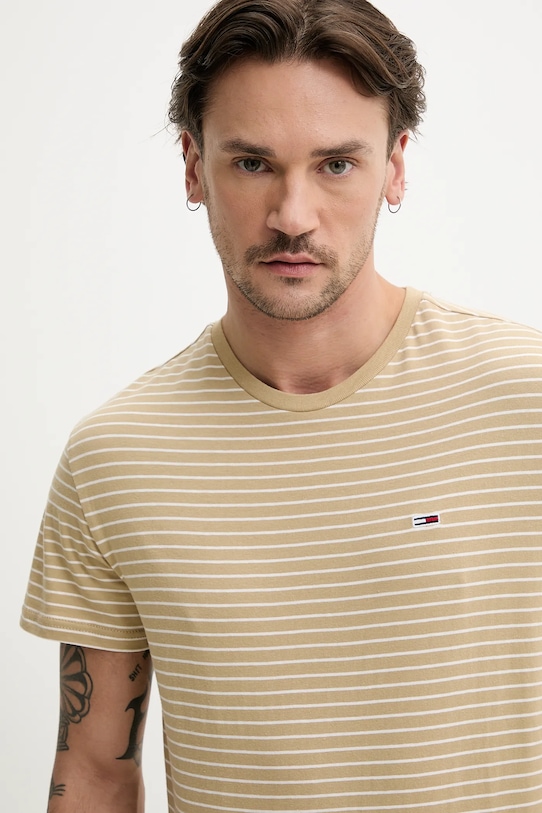 Tommy Jeans t-shirt bawełniany zielony DM0DM20377