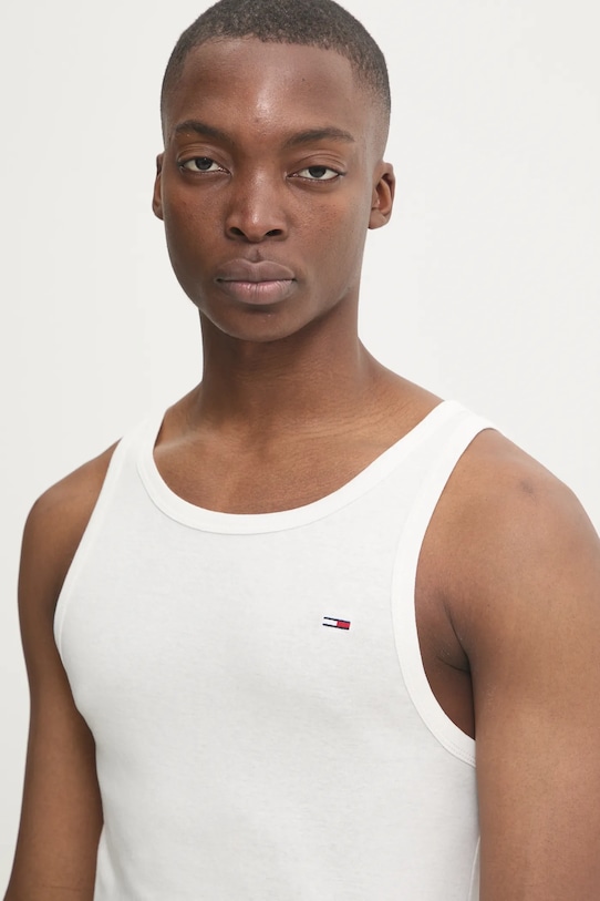 Бавовняний топ Tommy Jeans бавовна бежевий DM0DM20336