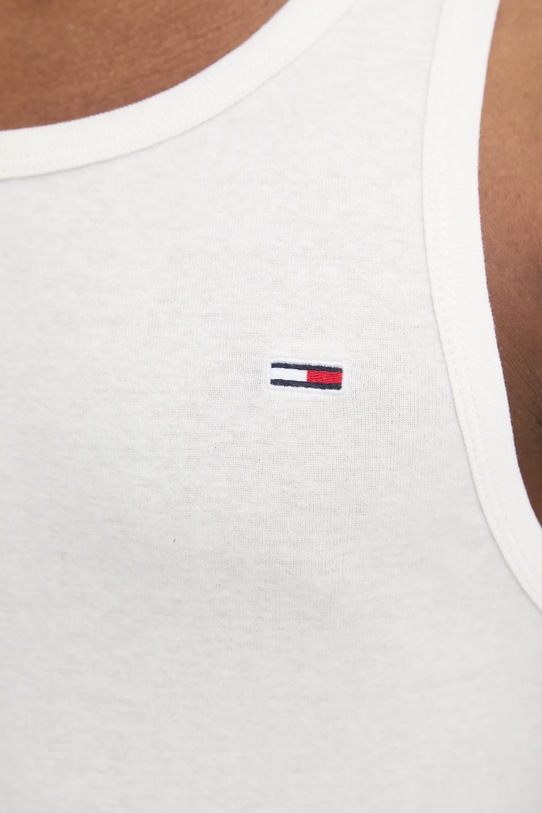 Бавовняний топ Tommy Jeans DM0DM20336 бежевий