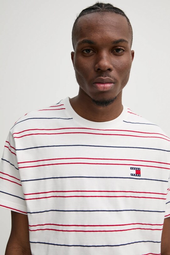 Хлопковая футболка Tommy Jeans белый DM0DM20675