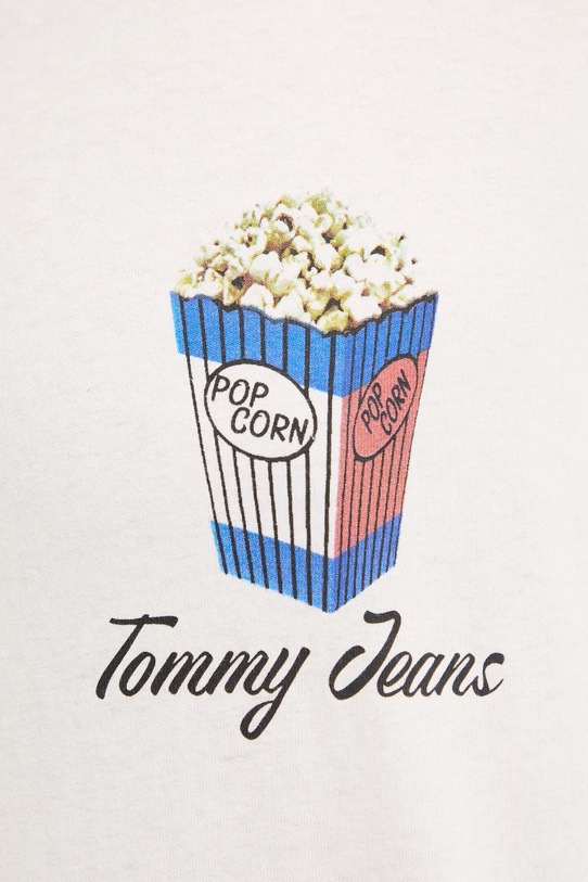 Хлопковая футболка Tommy Jeans DM0DM20352 бежевый