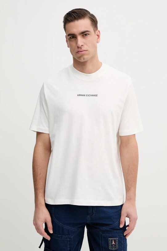 Armani Exchange tricou din bumbac print alb XM000588.AF12308