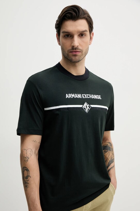 Armani Exchange pamut póló pamut zöld XM000274.AF12308