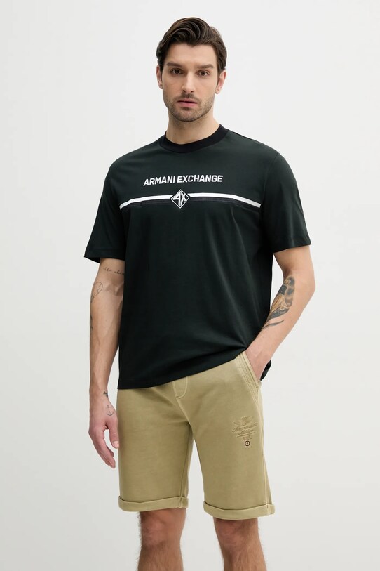 Armani Exchange pamut póló zöld XM000274.AF12308