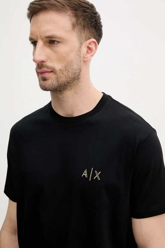 Armani Exchange pamut póló fekete XM000327.AF10364