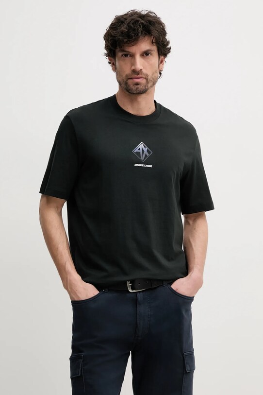 Bavlněné tričko Armani Exchange potisk zelená XM000276.AF12308