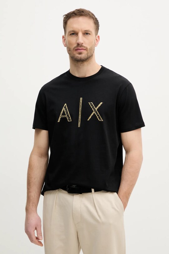 Bavlnené tričko Armani Exchange potlač čierna XM000325.AF10364