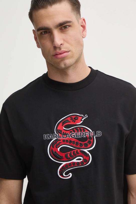 Karl Lagerfeld tricou din bumbac negru 551225.755400