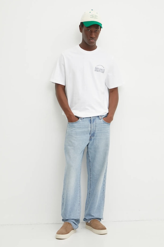 Les Deux t-shirt bawełniany LDM101204 biały SS25