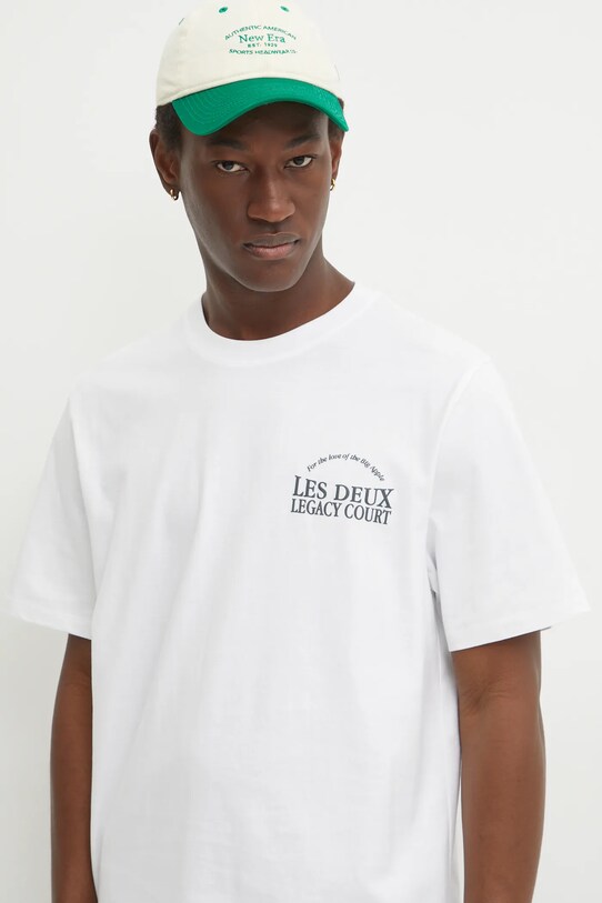 Les Deux t-shirt bawełniany biały LDM101204