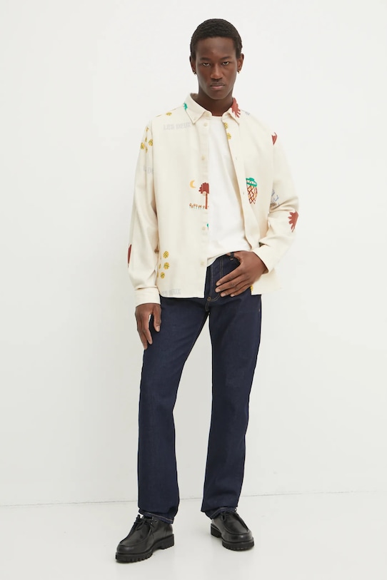 Бавовняна футболка Les Deux LDM101206 бежевий SS25