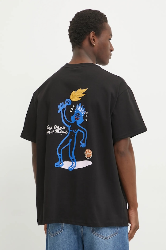 Βαμβακερό μπλουζάκι Les Deux βαμβάκι μαύρο LDM101207