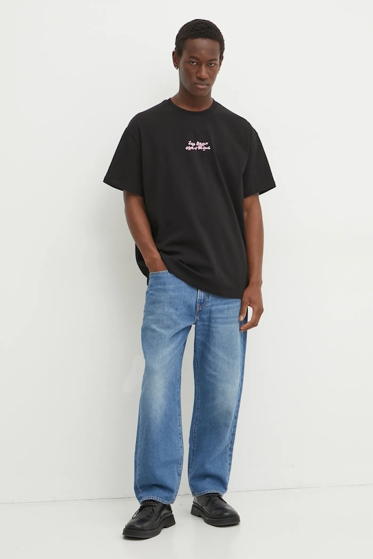 Βαμβακερό μπλουζάκι Les Deux LDM101207 μαύρο SS25