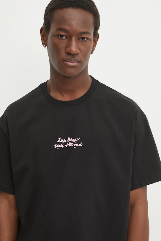 Βαμβακερό μπλουζάκι Les Deux μαύρο LDM101207