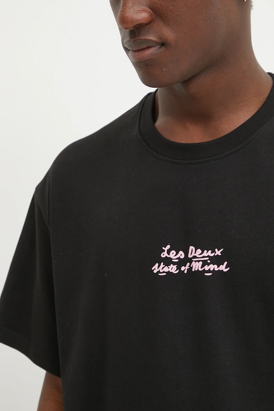 Βαμβακερό μπλουζάκι Les Deux LDM101207 μαύρο
