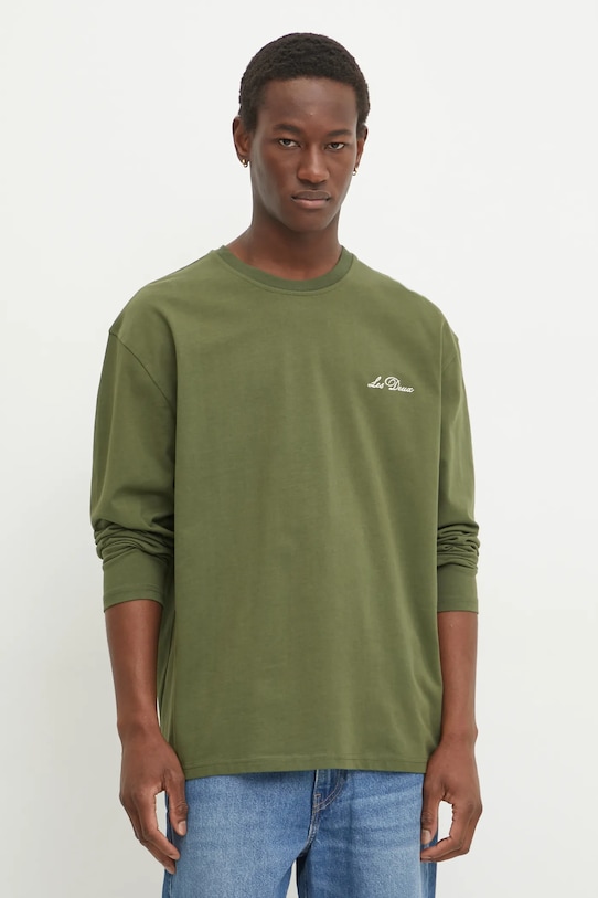 Les Deux longsleeve bawełniany bawełna zielony LDM110038