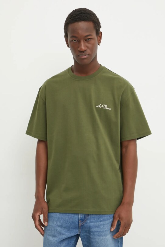 Les Deux t-shirt bawełniany bawełna zielony LDM101209