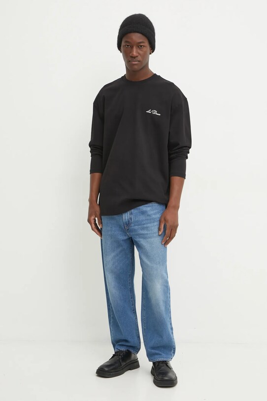 Les Deux t-shirt bawełniany LDM101209 czarny SS25