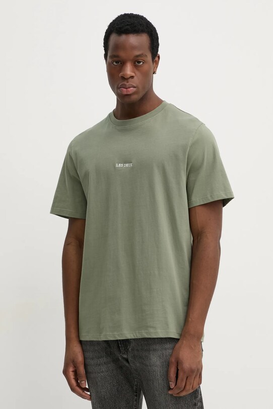 Les Deux tricou din bumbac imprimeu verde LDM101184
