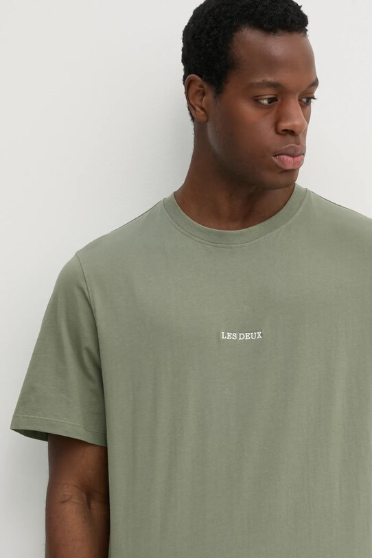 Les Deux tricou din bumbac verde LDM101184