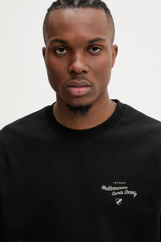 Les Deux t-shirt bawełniany czarny LDM101211
