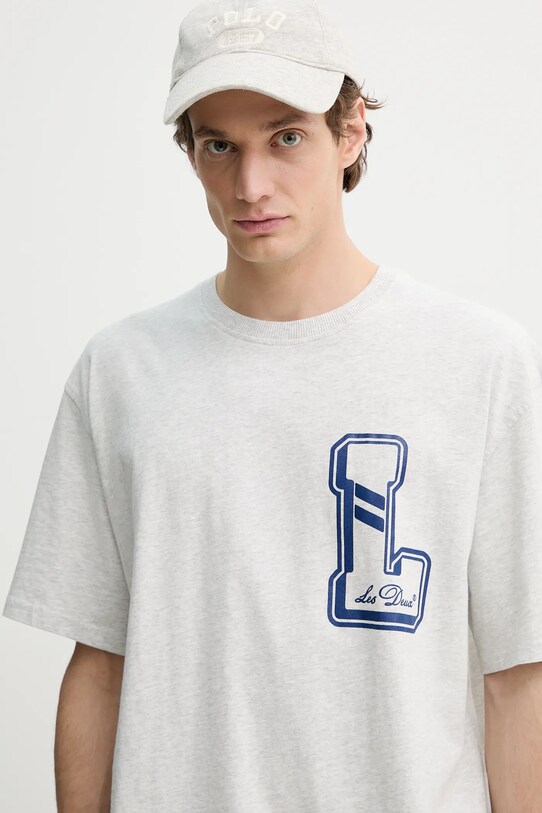 Les Deux t-shirt bawełniany szary LDM101215
