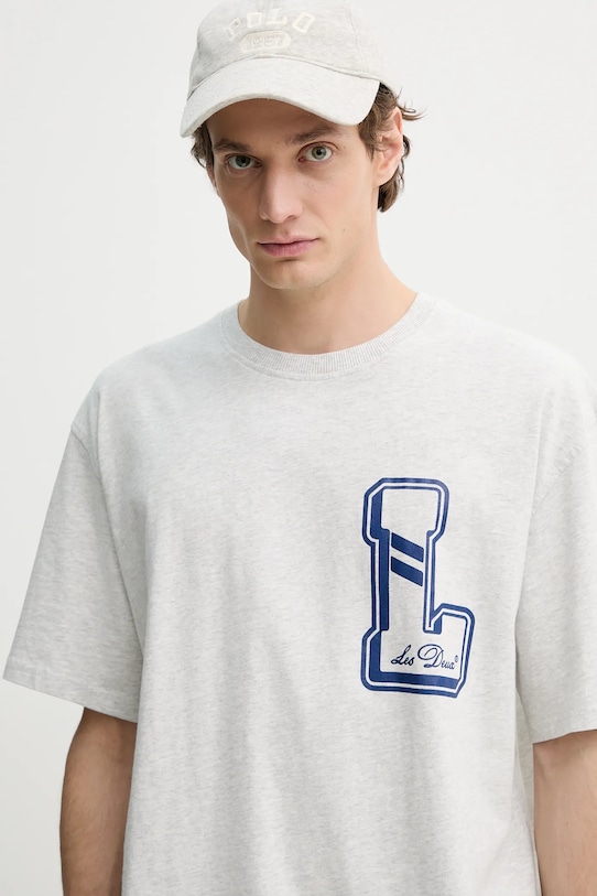 Les Deux t-shirt bawełniany szary LDM101215