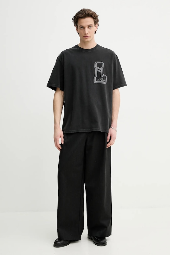 Bavlnené tričko Les Deux LDM101215 čierna SS25