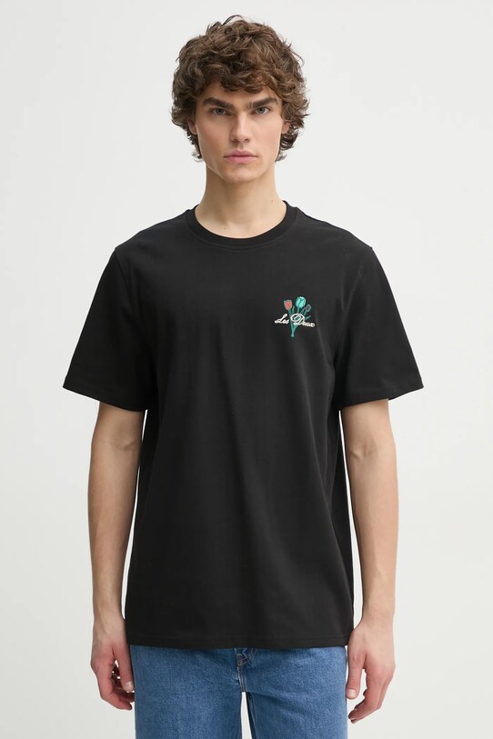 Îmbrăcăminte Les Deux tricou din bumbac LDM101221 negru