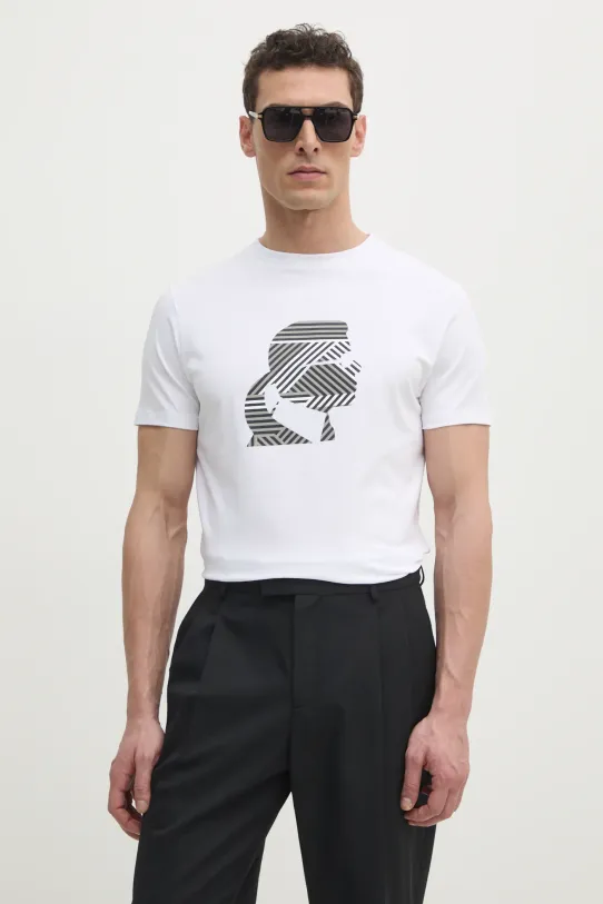 Karl Lagerfeld tricou print alb 551221.755088