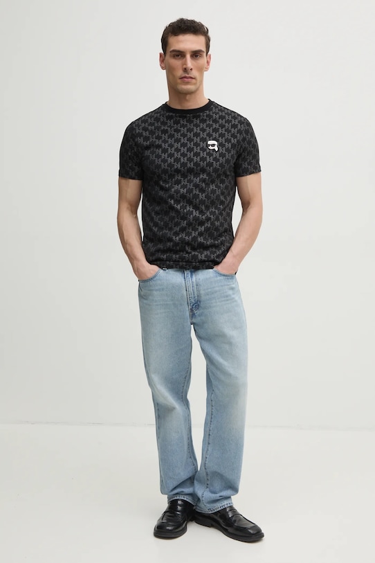 Karl Lagerfeld tricou din bumbac 551251.755096 negru SS25