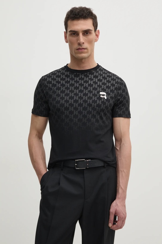 Karl Lagerfeld tricou din bumbac imprimeu negru 551251.755099