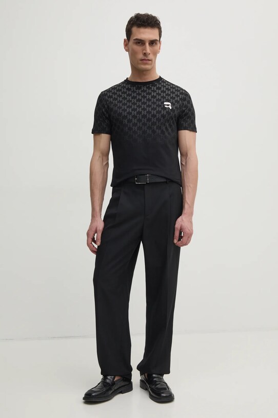 Хлопковая футболка Karl Lagerfeld 551251.755099 чёрный SS25